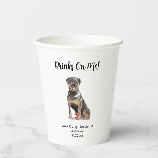 Personalisierte Hundehochzeit Pappbecher (Vorderseite)