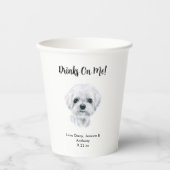 Personalisierte Hundehochzeit Pappbecher (Vorderseite)