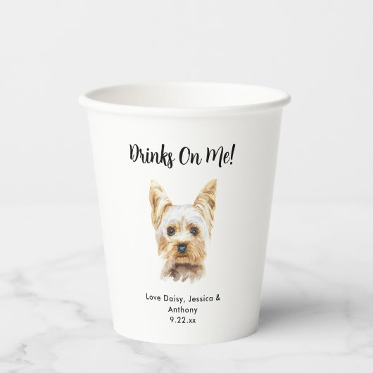 Personalisierte Hundehochzeit Pappbecher (Vorderseite)