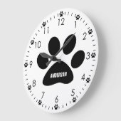 Personalisierte Hundehütte Große Wanduhr (Winkel)