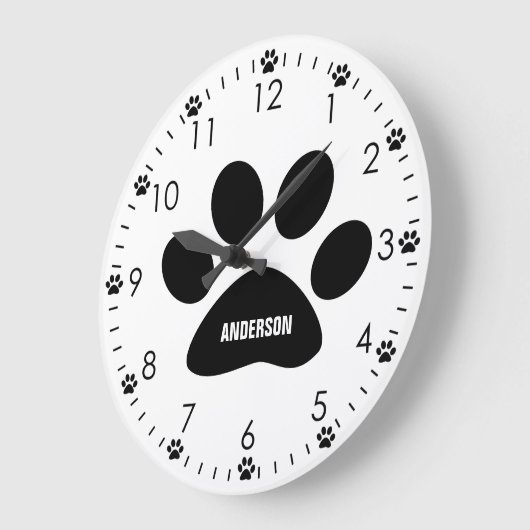 Personalisierte Hundehütte Große Wanduhr (Winkel)