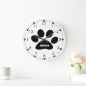 Personalisierte Hundehütte Große Wanduhr (Zuhause)