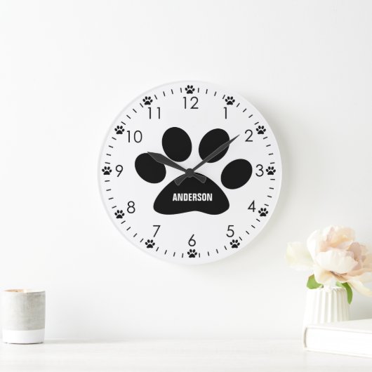 Personalisierte Hundehütte Große Wanduhr (Zuhause)
