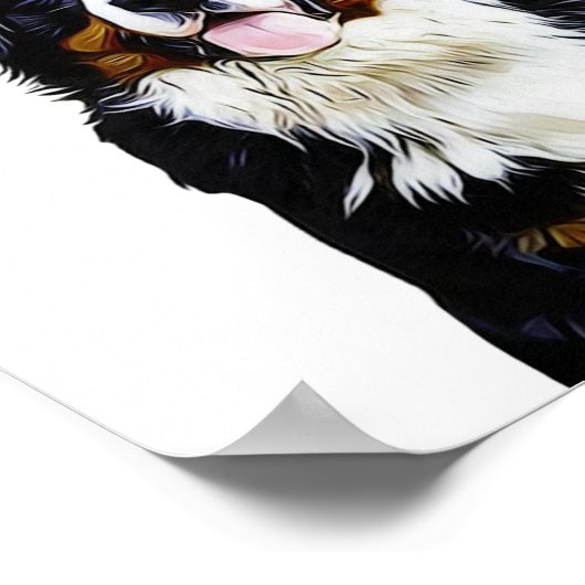 Personalisierte Hundelandkunst | Border Collie Poster (Ecke)