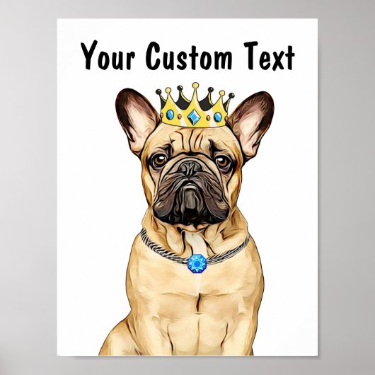 Personalisierte Hundelandkunst | Bull Dog Poster (Vorne)