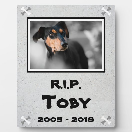 Personalisierte Hundememorial Fotoplatte (Vorderseite)