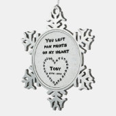 Personalisierte Hundememorial Schneeflocken Zinn-Ornament (Rechts)