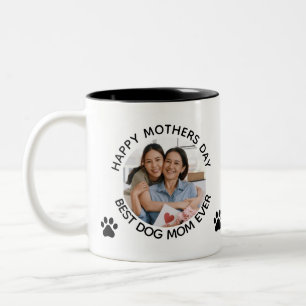 Personalisierte Hundemutter Haustiere Foto Glückli Zweifarbige Tasse