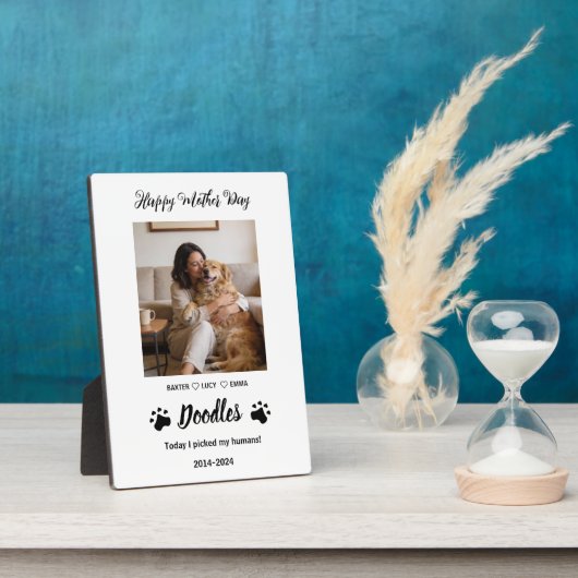 Personalisierte Hundemutter mit individuellem Name Fotoplatte (Seite)