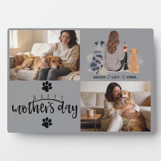 Personalisierte Hundemutter mit individuellem Name Fotoplatte (Vorderseite)