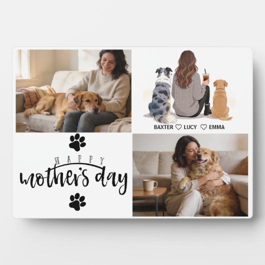 Personalisierte Hundemutter mit individuellem Name Fotoplatte (Vorderseite)