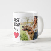 Personalisierte Hundemutter, zwei Fotos Jumbo-Tasse (Vorderseite Rechts)