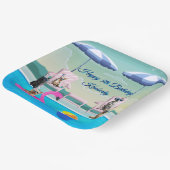 Personalisierte Hundepool-Party Pappteller (Gewinkelt)