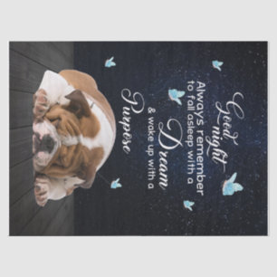 Personalisierte Hundequilt-Blanket, Bulldog-Gute N Seidenpapier