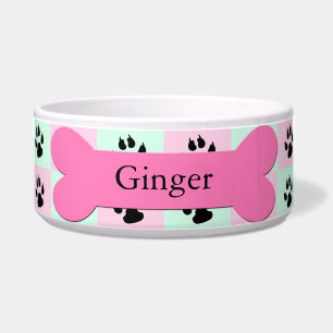 Personalisierte Hundeschale — rosa Hundeknochen Napf