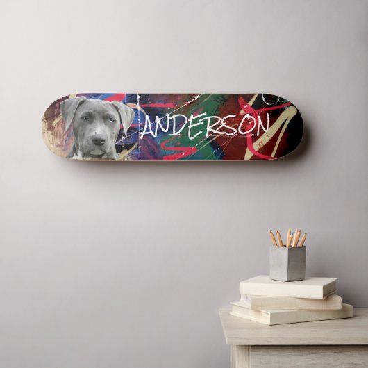 Personalisierte Hundeschlittenskateboard Skateboard (Wandkunst (Horz))