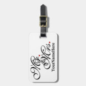 Personalisierte Husband Ehefrau Newly Weds Gepäckanhänger (Vorderseite vertikal)