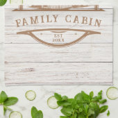 Personalisierte Hütte aus Weißholz Geschirrtuch (Gefaltet)