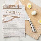 Personalisierte Hütte aus Weißholz Geschirrtuch (Viertel Falte)