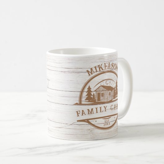 Personalisierte Hütte aus Weißholz Kaffeetasse (VorderseiteRechts)