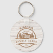 Personalisierte Hütte aus Weißholz Schlüsselanhänger (Vorderseite)