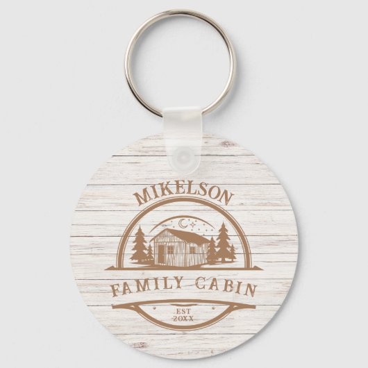 Personalisierte Hütte aus Weißholz Schlüsselanhänger (Rückseite)