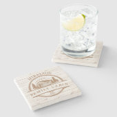 Personalisierte Hütte aus Weißholz Steinuntersetzer (Seitenansicht)