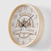 Personalisierte Hütte aus Weißholz Uhr (Winkel)