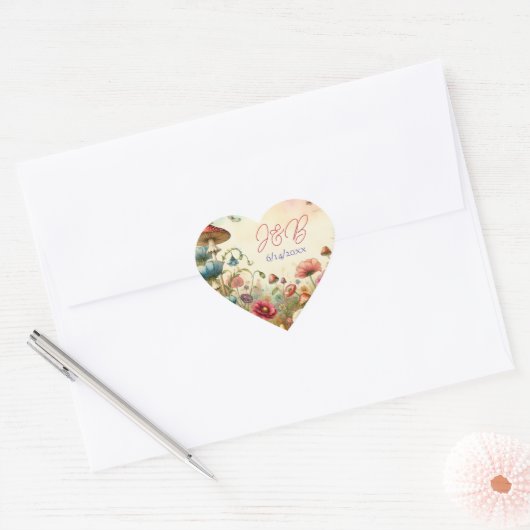 Personalisierte Hütte Herz-Aufkleber (Umschlag)