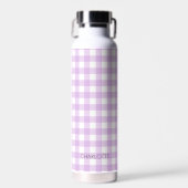 Personalisierte Hütte Lavender Lilac Gingham Karie Trinkflasche (Vorne)
