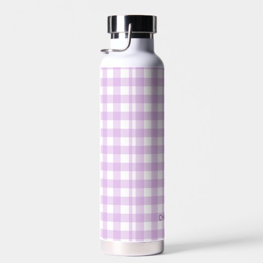 Personalisierte Hütte Lavender Lilac Gingham Karie Trinkflasche (Rechts)