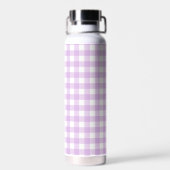 Personalisierte Hütte Lavender Lilac Gingham Karie Trinkflasche (Rückseite)