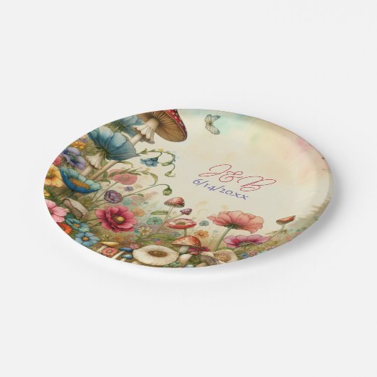 Personalisierte Hütte Pappteller (Schrägansicht)