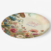 Personalisierte Hütte Pappteller (Schrägansicht)