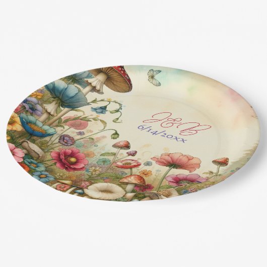 Personalisierte Hütte Pappteller (Schrägansicht)