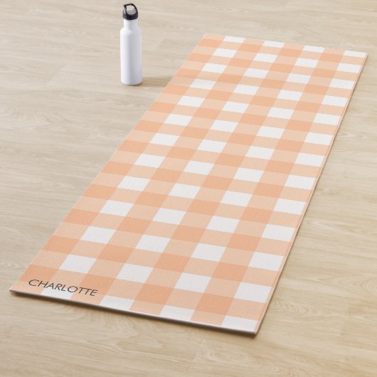 Personalisierte Hütte Peach Gingham Kariert Yogamatte (Beispiel)