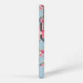 Personalisierte Hütte Rosa Rosen auf blauem Hinter Samsung Galaxy Hülle (Rechte Seite)