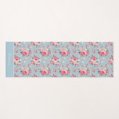 Personalisierte Hütte Rosa Rosen auf blauem Hinter Yogamatte (Vorderseite (Horizontal))