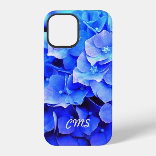 Personalisierte Hydrangea Blues iPhone Hülle (Rückseite)