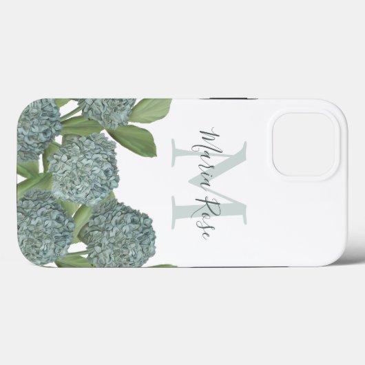 Personalisierte Hydrangea Floral Monogram Case-Mate iPhone Hülle (Rückseite (Horizontal))