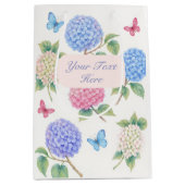 Personalisierte Hydrangea-Geschenktasche Mittlere Geschenktüte (Vorderseite)