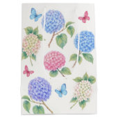 Personalisierte Hydrangea-Geschenktasche Mittlere Geschenktüte (Rückseite)