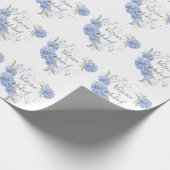 Personalisierte Hydrangea-Hochzeit Geschenkpapier (Ecke)