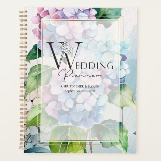 Personalisierte Hydrangea-Hochzeit Planer (Vorderseite)