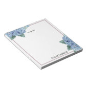 Personalisierte Hydrangea, rosa und blaue Notepad Notizblock (angewinkelt)