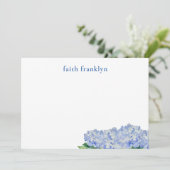 Personalisierte Hydrangea-Stationery Dankeskarte (Stehend Vorderseite)
