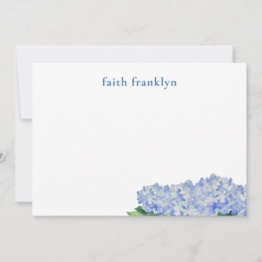 Personalisierte Hydrangea-Stationery Dankeskarte (Vorderseite)