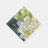 Personalisierte Hydrangea Weiße Elegante Liebe Serviette (Ecke)