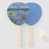 Personalisierte Hydrangeas am Meer Fächer (Vorne und Hinten)