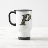 Personalisierte Hydrangeenblumen mit Monogramm Anf Reisebecher (Links)
